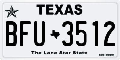 TX license plate BFU3512