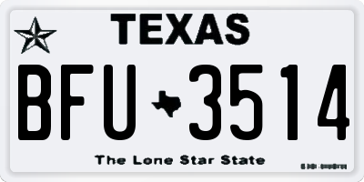 TX license plate BFU3514