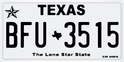 TX license plate BFU3515