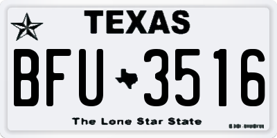 TX license plate BFU3516