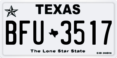 TX license plate BFU3517