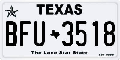 TX license plate BFU3518