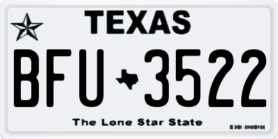 TX license plate BFU3522