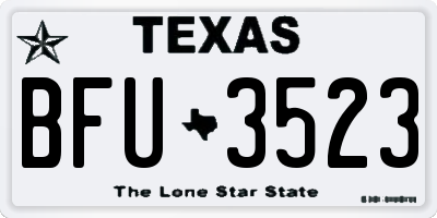 TX license plate BFU3523