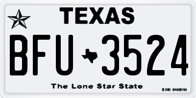 TX license plate BFU3524