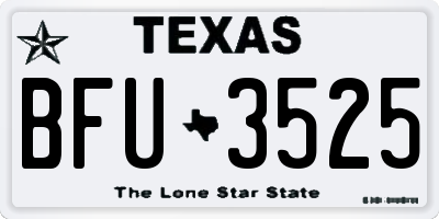 TX license plate BFU3525
