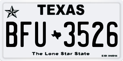 TX license plate BFU3526