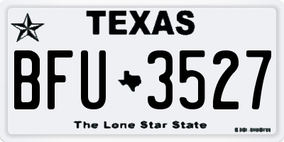 TX license plate BFU3527