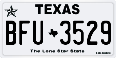 TX license plate BFU3529