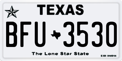 TX license plate BFU3530