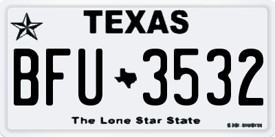 TX license plate BFU3532