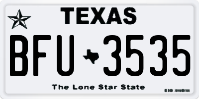 TX license plate BFU3535