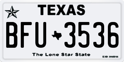 TX license plate BFU3536