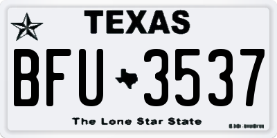 TX license plate BFU3537