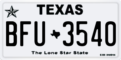 TX license plate BFU3540