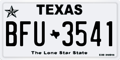 TX license plate BFU3541
