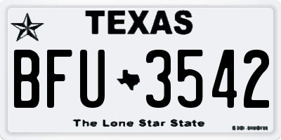TX license plate BFU3542