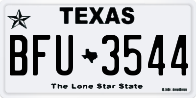 TX license plate BFU3544