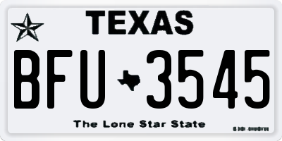 TX license plate BFU3545
