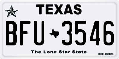 TX license plate BFU3546