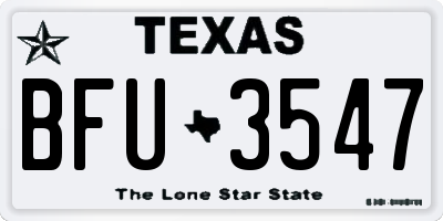 TX license plate BFU3547