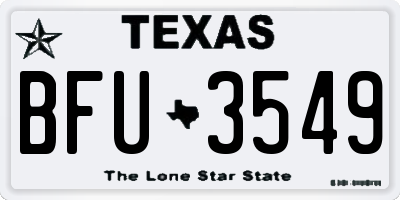 TX license plate BFU3549