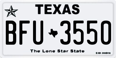 TX license plate BFU3550
