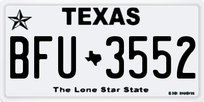 TX license plate BFU3552