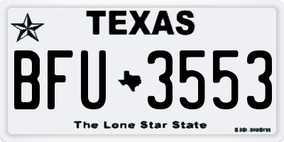 TX license plate BFU3553