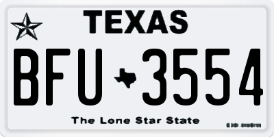 TX license plate BFU3554