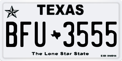 TX license plate BFU3555