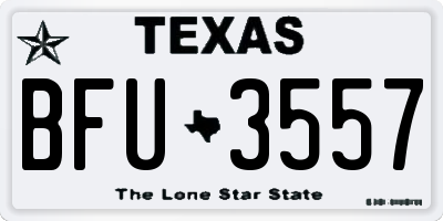 TX license plate BFU3557