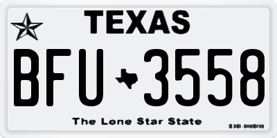 TX license plate BFU3558
