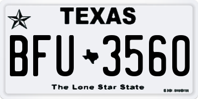 TX license plate BFU3560