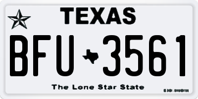 TX license plate BFU3561