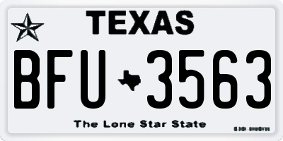 TX license plate BFU3563
