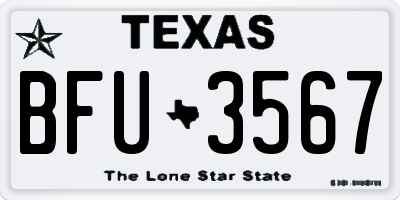 TX license plate BFU3567