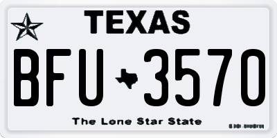 TX license plate BFU3570