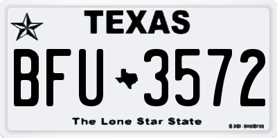 TX license plate BFU3572