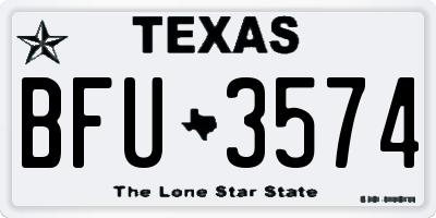 TX license plate BFU3574