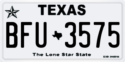 TX license plate BFU3575