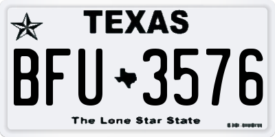 TX license plate BFU3576