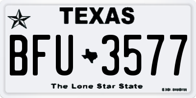 TX license plate BFU3577