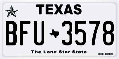 TX license plate BFU3578