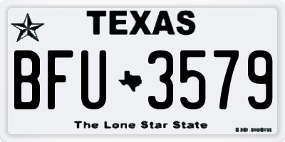 TX license plate BFU3579