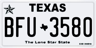 TX license plate BFU3580
