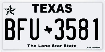 TX license plate BFU3581
