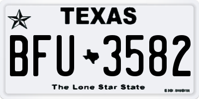TX license plate BFU3582