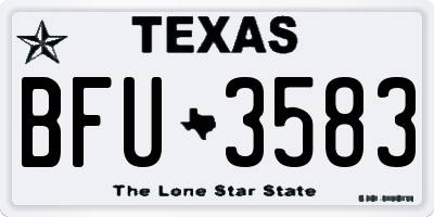 TX license plate BFU3583