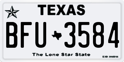 TX license plate BFU3584